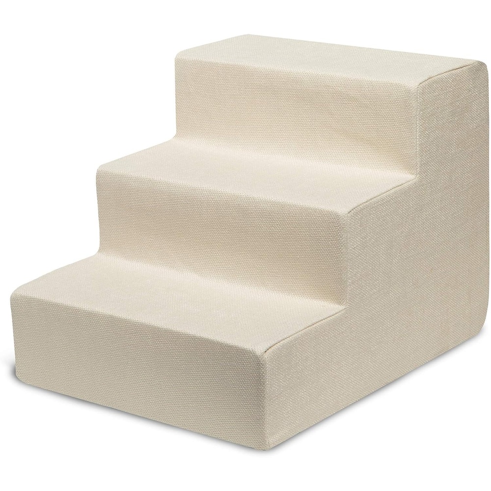 image:imageBest Pet Supplies Dog Stairs amp Steps Foam Steps for Small Dogs amp Cats NonSlip Indoor Balanced Pet Step Support Dog Ramp No Assembly Gray 5Step 225inch HeightIvory