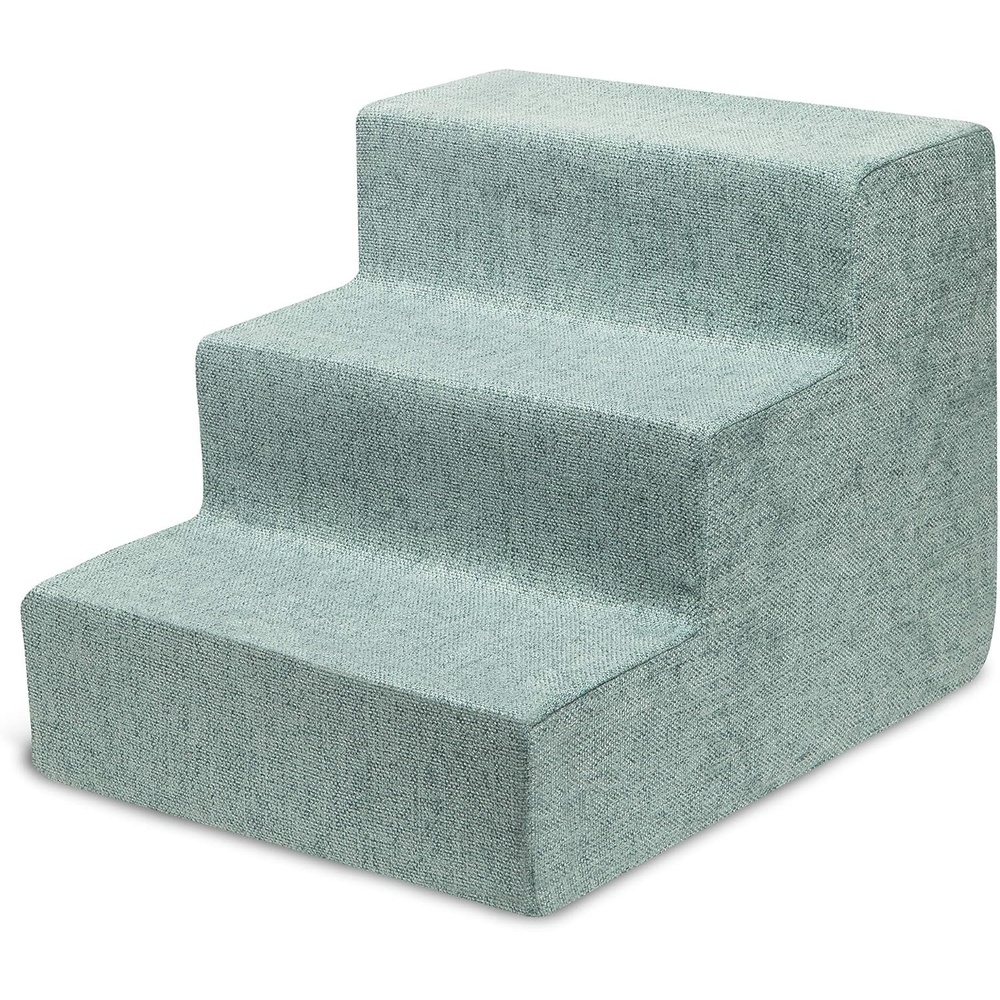 image:imageBest Pet Supplies Dog Stairs amp Steps Foam Steps for Small Dogs amp Cats NonSlip Indoor Balanced Pet Step Support Dog Ramp No Assembly Gray 5Step 225inch HeightPale Teal