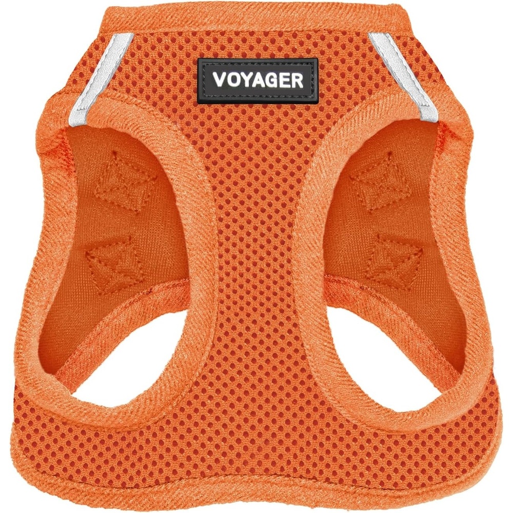 image:imageBest Pet Supplies Voyager Stepin Air Harness All Weather Mesh Reflective No Pull Harness for Dogs Cats Secure with Hook amp Loop Fastener Buckle Double DRings Fuchsia SHarness Orange