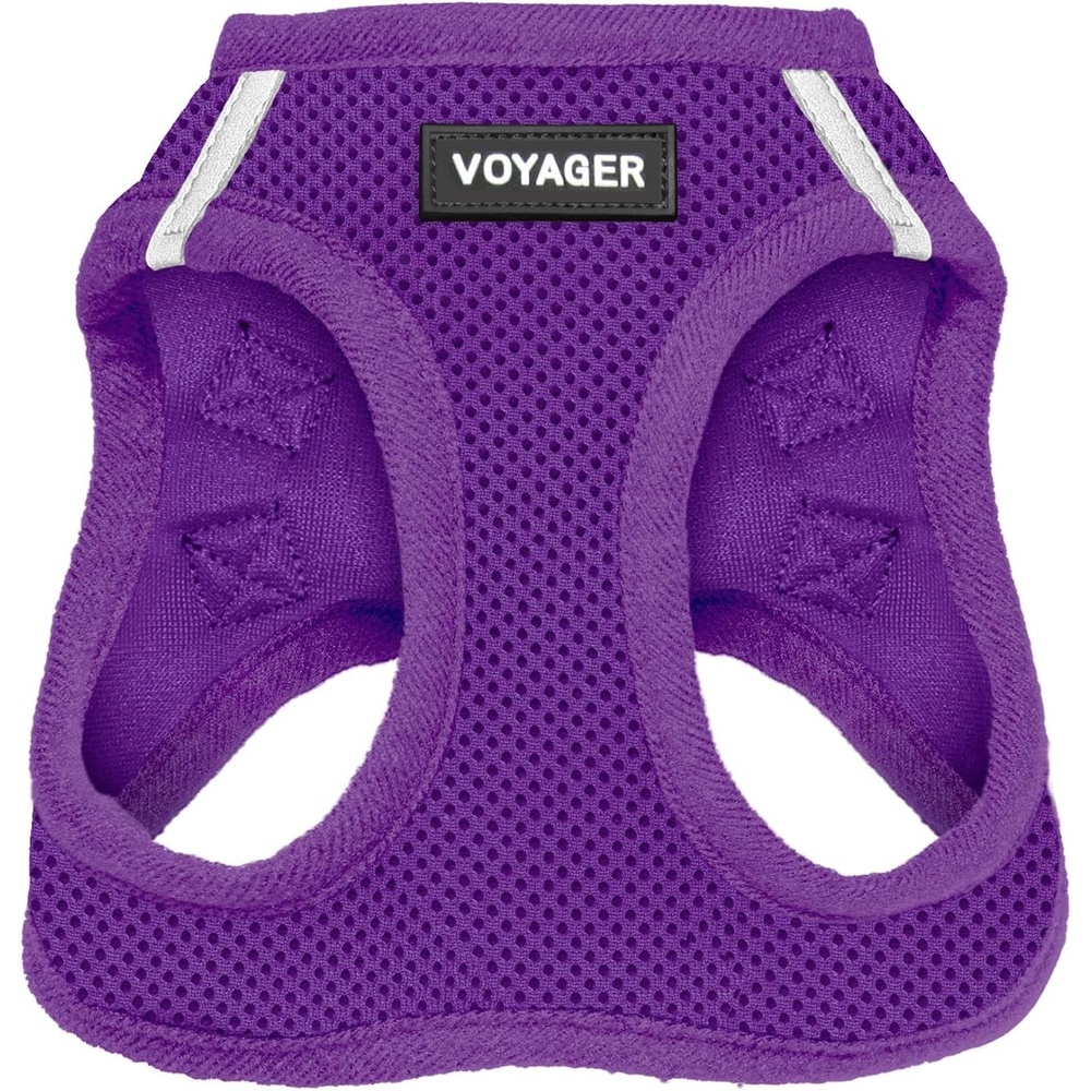 image:imageBest Pet Supplies Voyager Stepin Air Harness All Weather Mesh Reflective No Pull Harness for Dogs Cats Secure with Hook amp Loop Fastener Buckle Double DRings Fuchsia SHarness Purple