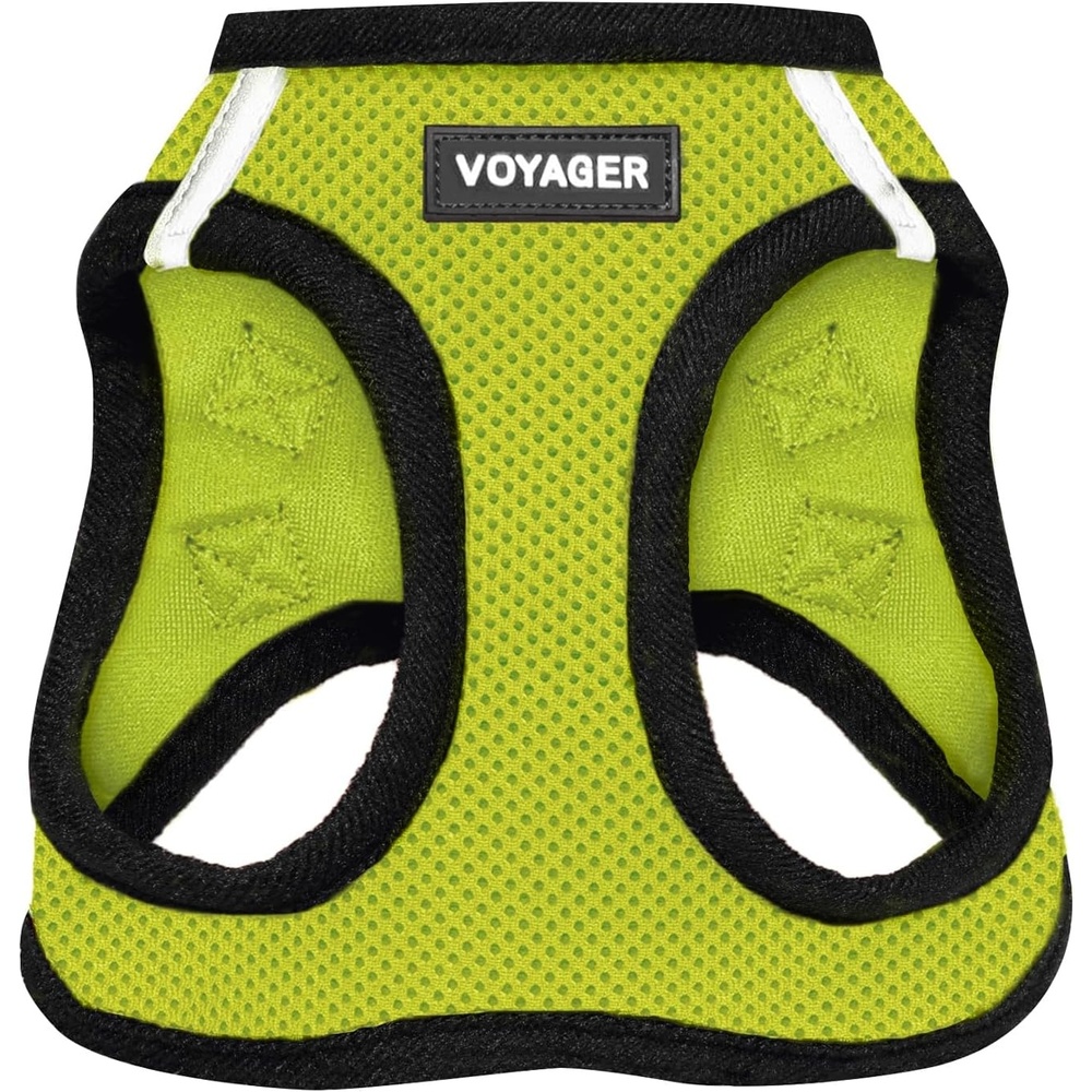 image:imageBest Pet Supplies Voyager Stepin Air Harness All Weather Mesh Reflective No Pull Harness for Dogs Cats Secure with Hook amp Loop Fastener Buckle Double DRings Fuchsia SHarness Lime GreenBlack Trim