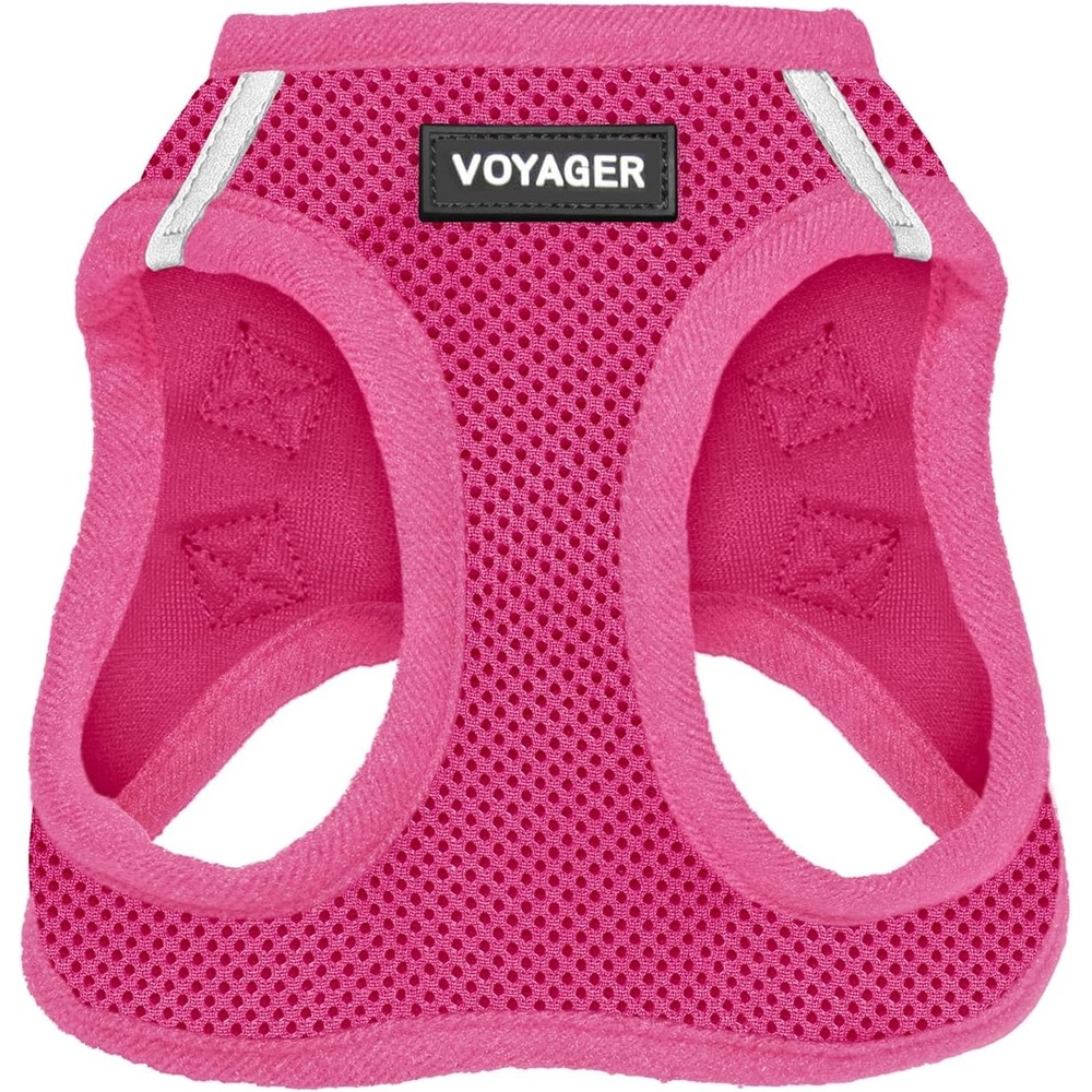 image:imageBest Pet Supplies Voyager Stepin Air Harness All Weather Mesh Reflective No Pull Harness for Dogs Cats Secure with Hook amp Loop Fastener Buckle Double DRings Fuchsia SHarness Fuchsia