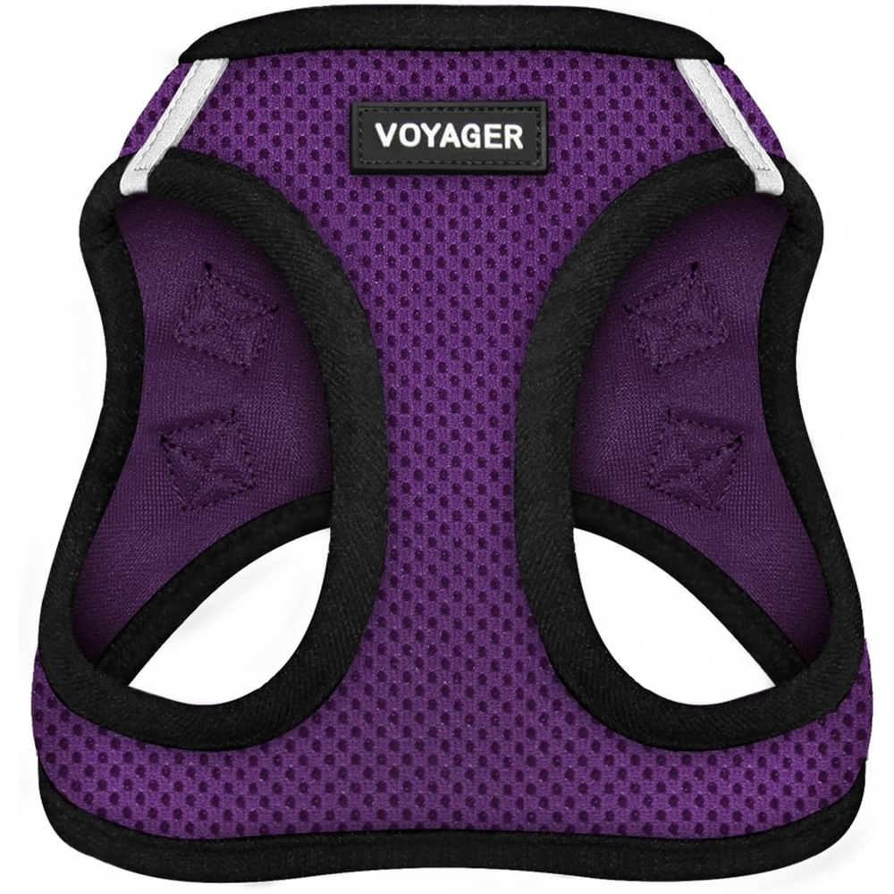 image:imageBest Pet Supplies Voyager Stepin Air Harness All Weather Mesh Reflective No Pull Harness for Dogs Cats Secure with Hook amp Loop Fastener Buckle Double DRings Fuchsia SHarness PurpleBlack Trim