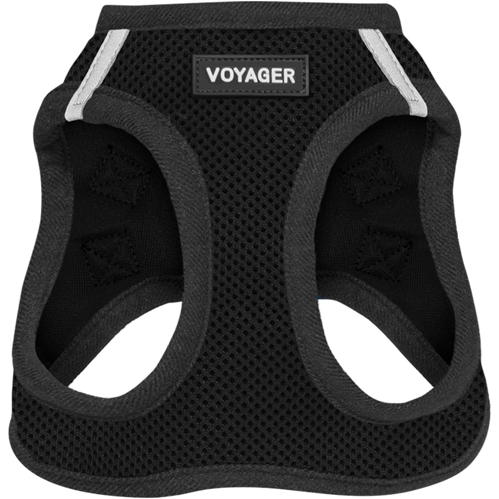 image:imageBest Pet Supplies Voyager Stepin Air Harness All Weather Mesh Reflective No Pull Harness for Dogs Cats Secure with Hook amp Loop Fastener Buckle Double DRings Fuchsia SHarness Black