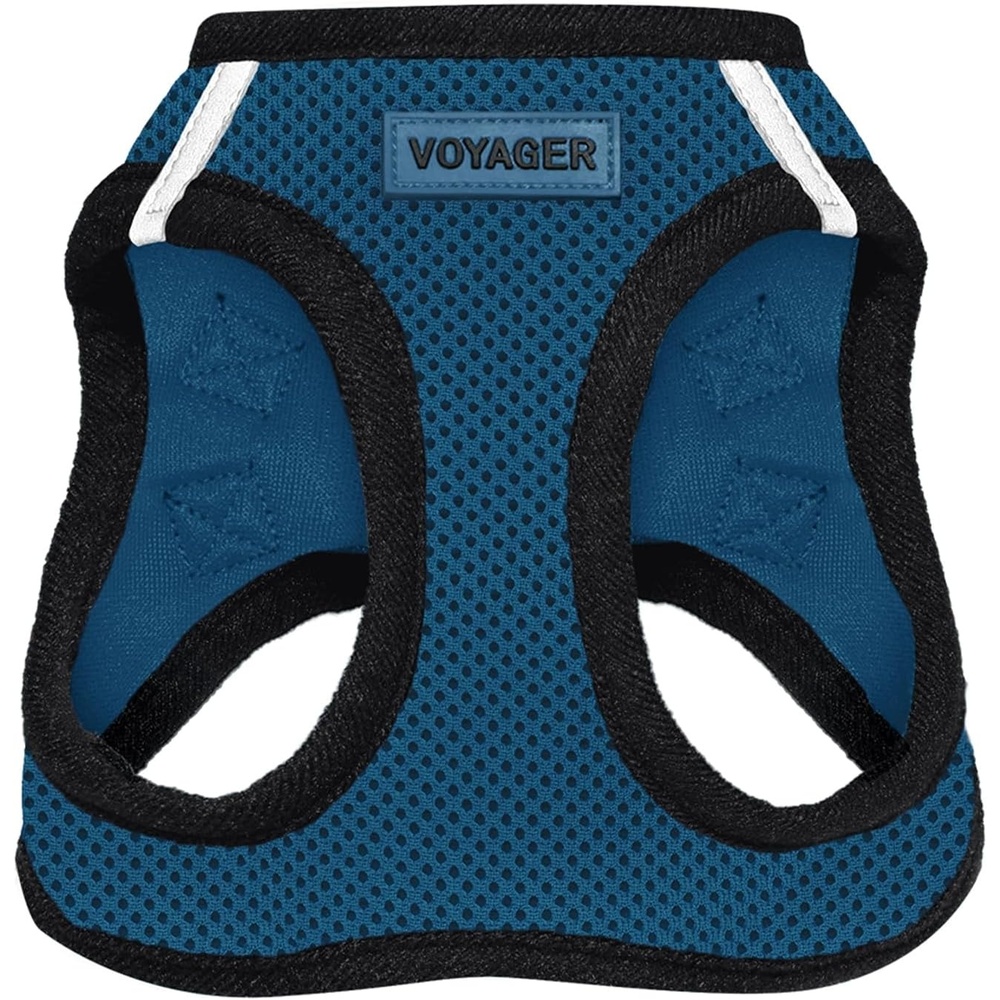 image:imageBest Pet Supplies Voyager Stepin Air Harness All Weather Mesh Reflective No Pull Harness for Dogs Cats Secure with Hook amp Loop Fastener Buckle Double DRings Fuchsia SHarness BlueBlack Trim