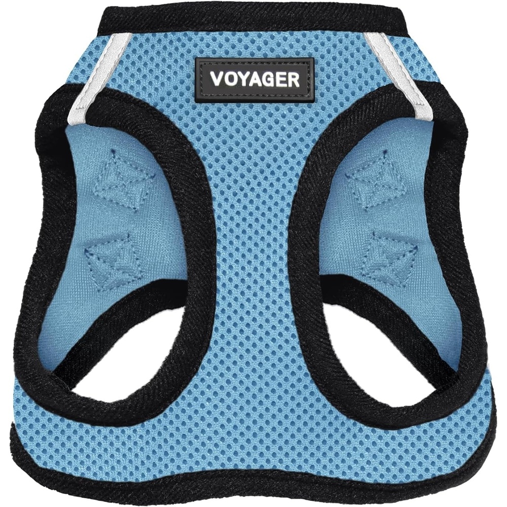image:imageBest Pet Supplies Voyager Stepin Air Harness All Weather Mesh Reflective No Pull Harness for Dogs Cats Secure with Hook amp Loop Fastener Buckle Double DRings Fuchsia SHarness Baby BlueBlack Trim