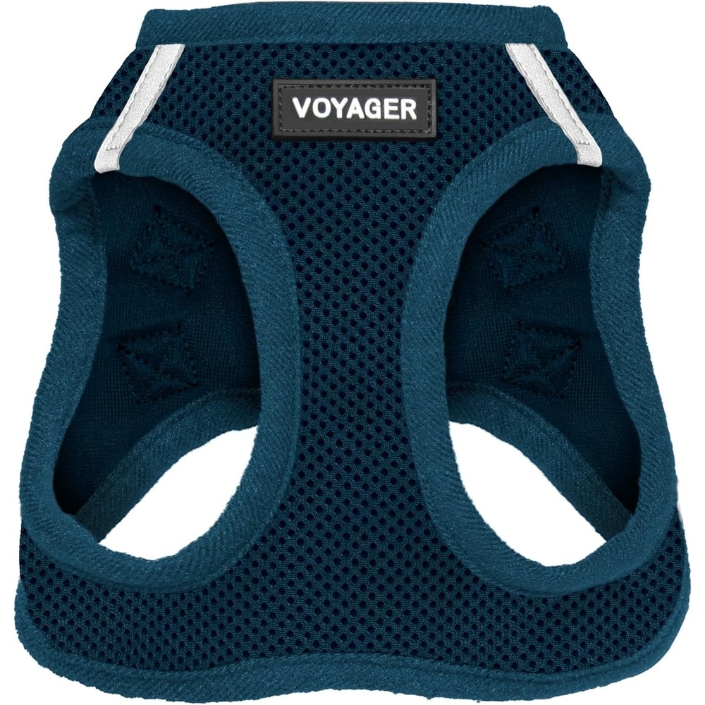 image:imageBest Pet Supplies Voyager Stepin Air Harness All Weather Mesh Reflective No Pull Harness for Dogs Cats Secure with Hook amp Loop Fastener Buckle Double DRings Fuchsia SHarness Blue