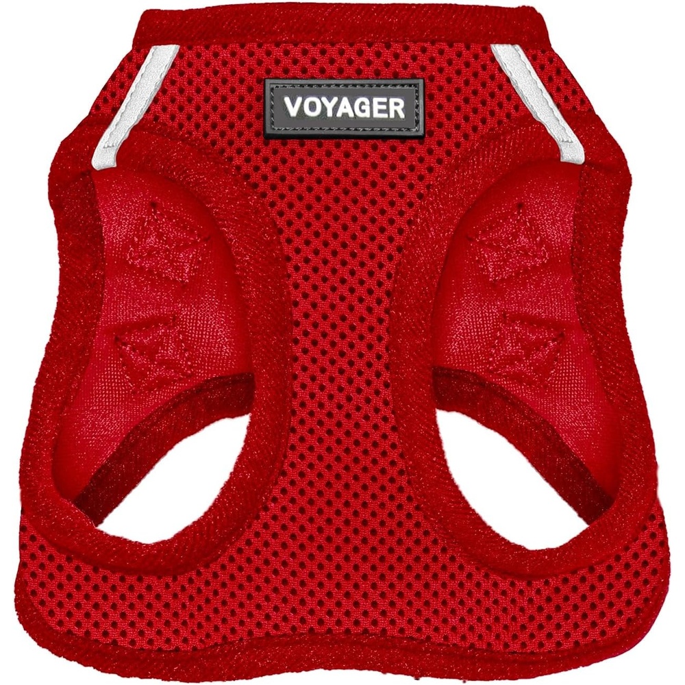 image:imageBest Pet Supplies Voyager Stepin Air Harness All Weather Mesh Reflective No Pull Harness for Dogs Cats Secure with Hook amp Loop Fastener Buckle Double DRings Fuchsia SHarness Red