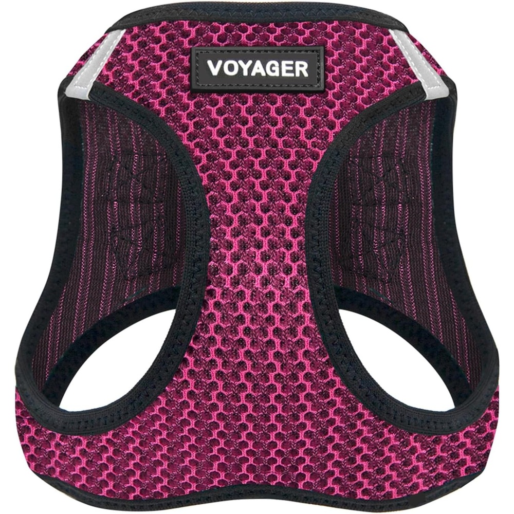 image:imageBest Pet Supplies Voyager Stepin Air Harness All Weather Mesh Reflective No Pull Harness for Dogs Cats Secure with Hook amp Loop Fastener Buckle Double DRings Fuchsia SHarness Fuchsia 2Tone