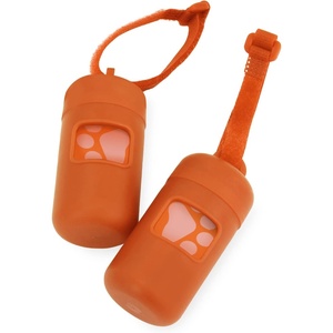 image:imageBest Pet Supplies 2Pack Dog Poop Bag Holder Leash Attachment Color Reusable Mesh Dispenser Pouch for Travel Walking Park and Outdoor Use Soft and Durable with ClipOn  Mesh Baby BluePlastic Orange