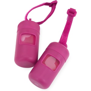 image:imageBest Pet Supplies 2Pack Dog Poop Bag Holder Leash Attachment Color Reusable Mesh Dispenser Pouch for Travel Walking Park and Outdoor Use Soft and Durable with ClipOn  Mesh Baby BluePlastic Fuchsia