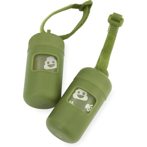 image:imageBest Pet Supplies 2Pack Dog Poop Bag Holder Leash Attachment Color Reusable Mesh Dispenser Pouch for Travel Walking Park and Outdoor Use Soft and Durable with ClipOn  Mesh Baby BluePlastic Green