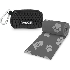 image:imageBest Pet Supplies 2Pack Dog Poop Bag Holder Leash Attachment Color Reusable Mesh Dispenser Pouch for Travel Walking Park and Outdoor Use Soft and Durable with ClipOn  Mesh Baby BlueMesh Black
