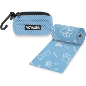 image:imageBest Pet Supplies 2Pack Dog Poop Bag Holder Leash Attachment Color Reusable Mesh Dispenser Pouch for Travel Walking Park and Outdoor Use Soft and Durable with ClipOn  Mesh Baby BlueMesh Baby Blue