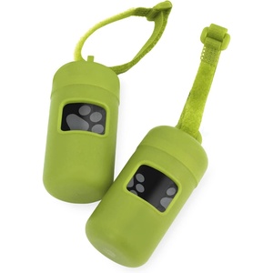 image:imageBest Pet Supplies 2Pack Dog Poop Bag Holder Leash Attachment Color Reusable Mesh Dispenser Pouch for Travel Walking Park and Outdoor Use Soft and Durable with ClipOn  Mesh Baby BluePlastic Lime Green