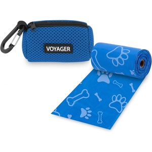 image:imageBest Pet Supplies 2Pack Dog Poop Bag Holder Leash Attachment Color Reusable Mesh Dispenser Pouch for Travel Walking Park and Outdoor Use Soft and Durable with ClipOn  Mesh Baby BlueMesh Royal Blue