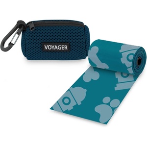 image:imageBest Pet Supplies 2Pack Dog Poop Bag Holder Leash Attachment Color Reusable Mesh Dispenser Pouch for Travel Walking Park and Outdoor Use Soft and Durable with ClipOn  Mesh Baby BlueMesh Prussian Blue