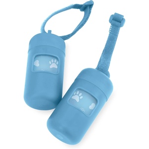 image:imageBest Pet Supplies 2Pack Dog Poop Bag Holder Leash Attachment Color Reusable Mesh Dispenser Pouch for Travel Walking Park and Outdoor Use Soft and Durable with ClipOn  Mesh Baby BluePlastic Baby Blue