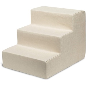 image:imageBest Pet Supplies Dog Stairs amp Steps  Foam Steps for Small Dogs amp Cats NonSlip Indoor Balanced Pet Step Support Dog Ramp No Assembly Gray 5Step 225inch HeightIvory