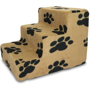 image:imageBest Pet Supplies Dog Stairs amp Steps  Foam Steps for Small Dogs amp Cats NonSlip Indoor Balanced Pet Step Support Dog Ramp No Assembly Gray 5Step 225inch HeightPaw Print on Beige