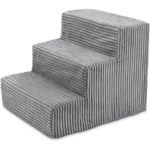image:imageBest Pet Supplies Dog Stairs amp Steps  Foam Steps for Small Dogs amp Cats NonSlip Indoor Balanced Pet Step Support Dog Ramp No Assembly Gray 5Step 225inch HeightGray