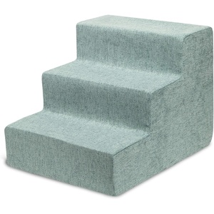 image:imageBest Pet Supplies Dog Stairs amp Steps  Foam Steps for Small Dogs amp Cats NonSlip Indoor Balanced Pet Step Support Dog Ramp No Assembly Gray 5Step 225inch HeightPale Teal
