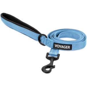 image:imageBest Pet Supplies Voyager Reflective Dog Leash or Collar with Neoprene Handle for Small Medium and Large Breed Puppies Cute and Heavy Duty for Walking Running and Training  Blue Leash SLeash Baby Blue
