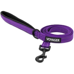 image:imageBest Pet Supplies Voyager Reflective Dog Leash or Collar with Neoprene Handle for Small Medium and Large Breed Puppies Cute and Heavy Duty for Walking Running and Training  Blue Leash SLeash Purple