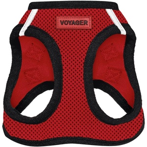 image:imageBest Pet Supplies Voyager Stepin Air Harness  All Weather Mesh Reflective No Pull Harness for Dogs Cats  Secure with Hook amp Loop Fastener Buckle Double DRings  Fuchsia SHarness RedBlack Trim