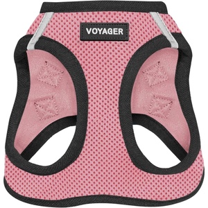 image:imageBest Pet Supplies Voyager Stepin Air Harness  All Weather Mesh Reflective No Pull Harness for Dogs Cats  Secure with Hook amp Loop Fastener Buckle Double DRings  Fuchsia SHarness PinkBlack Trim