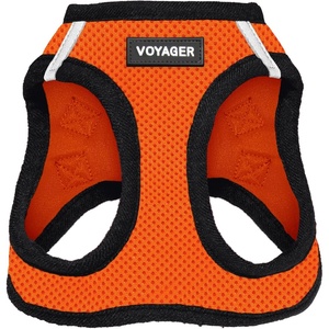 image:imageBest Pet Supplies Voyager Stepin Air Harness  All Weather Mesh Reflective No Pull Harness for Dogs Cats  Secure with Hook amp Loop Fastener Buckle Double DRings  Fuchsia SHarness OrangeBlack Trim