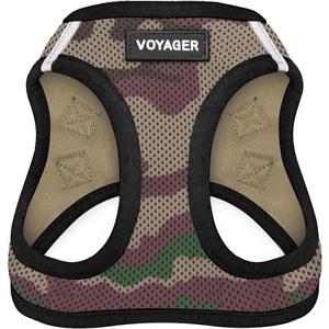 image:imageBest Pet Supplies Voyager Stepin Air Harness  All Weather Mesh Reflective No Pull Harness for Dogs Cats  Secure with Hook amp Loop Fastener Buckle Double DRings  Fuchsia SHarness ArmyBlack Trim