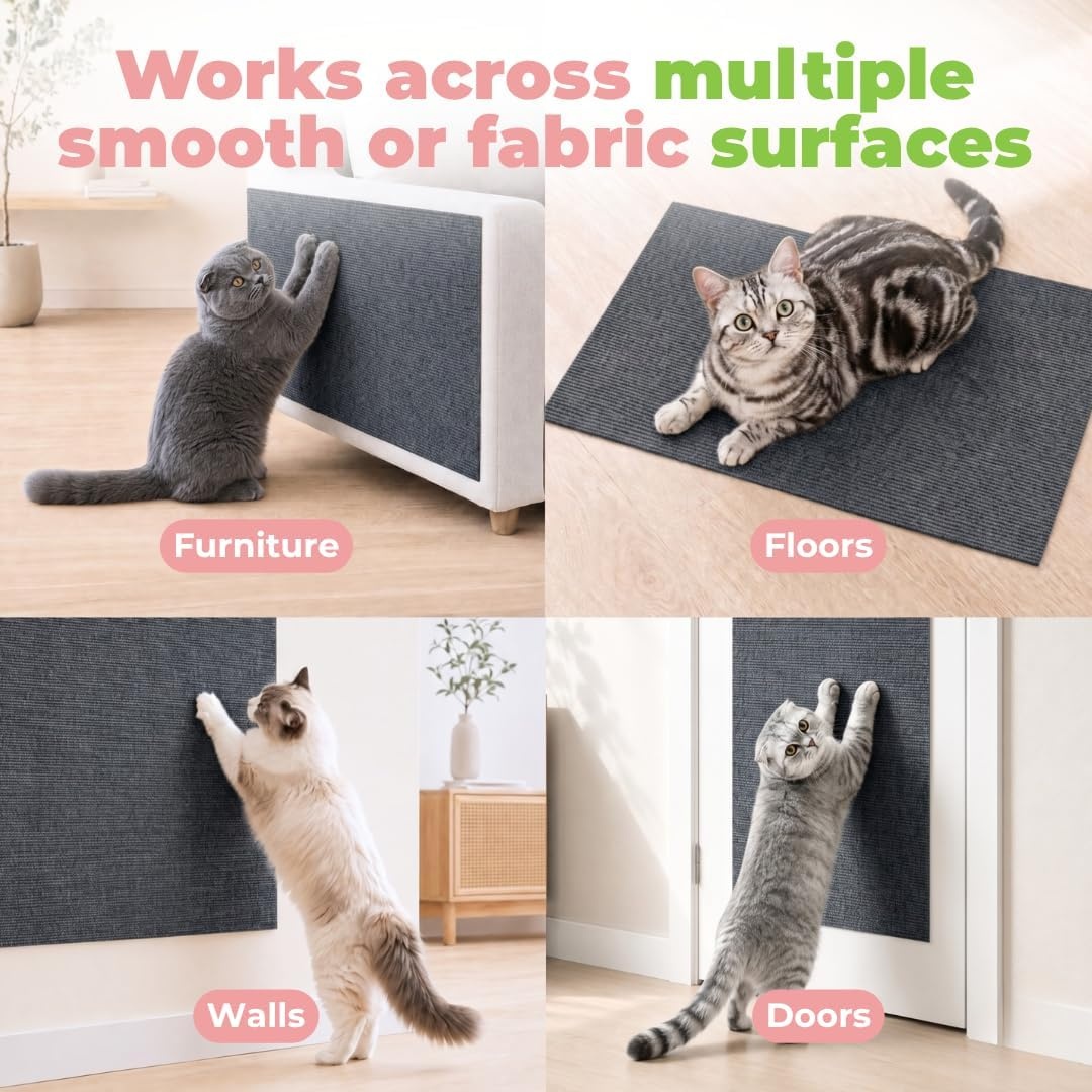 image:imageBest Pet Supplies Catify Cat Scratcher Fun Interactive Scratchers Posts Poles Claw Safe Furniture Saver Indoor Play Support Natural Cat Behaviors Heavy Duty LShape H 19Gray Mat L 39