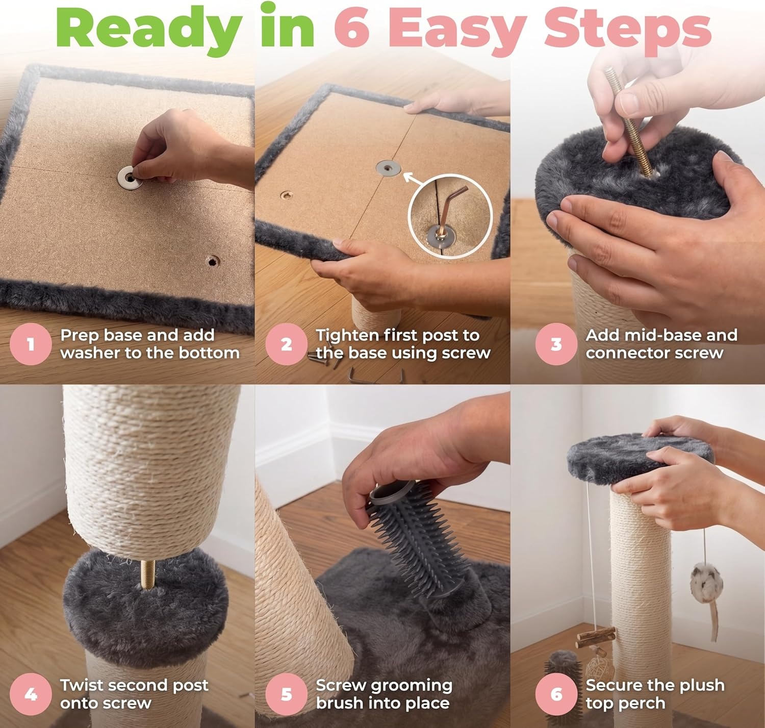 image:imageBest Pet Supplies Catify Cat Scratcher Fun Interactive Scratchers Posts Poles Claw Safe Furniture Saver Indoor Play Support Natural Cat Behaviors Heavy Duty LShape H 19Gray Scratching Post H 25