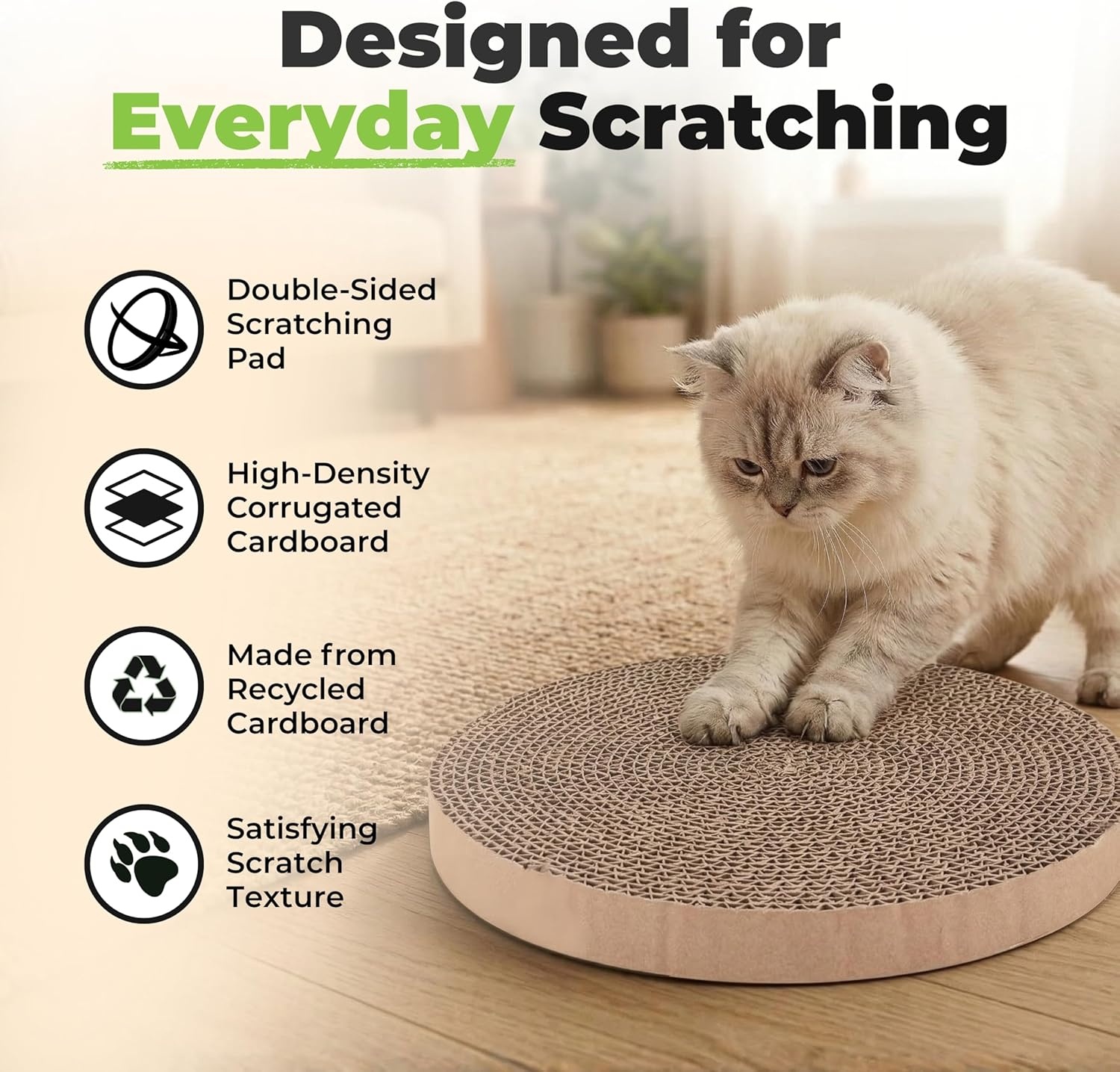 image:imageBest Pet Supplies Catify Cat Scratcher Fun Interactive Scratchers Posts Poles Claw Safe Furniture Saver Indoor Play Support Natural Cat Behaviors Heavy Duty LShape H 19Round3 Pack