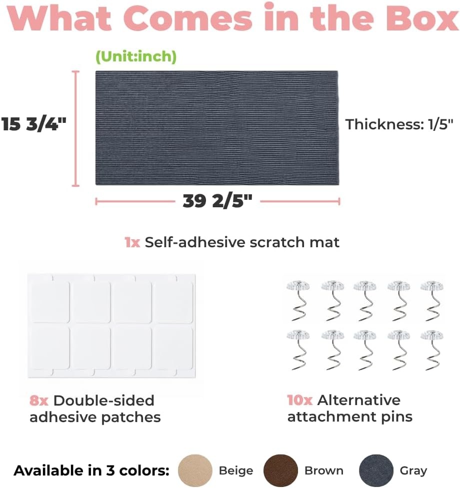 image:imageBest Pet Supplies Catify Cat Scratcher Fun Interactive Scratchers Posts Poles Claw Safe Furniture Saver Indoor Play Support Natural Cat Behaviors Heavy Duty LShape H 19Gray Mat L 39