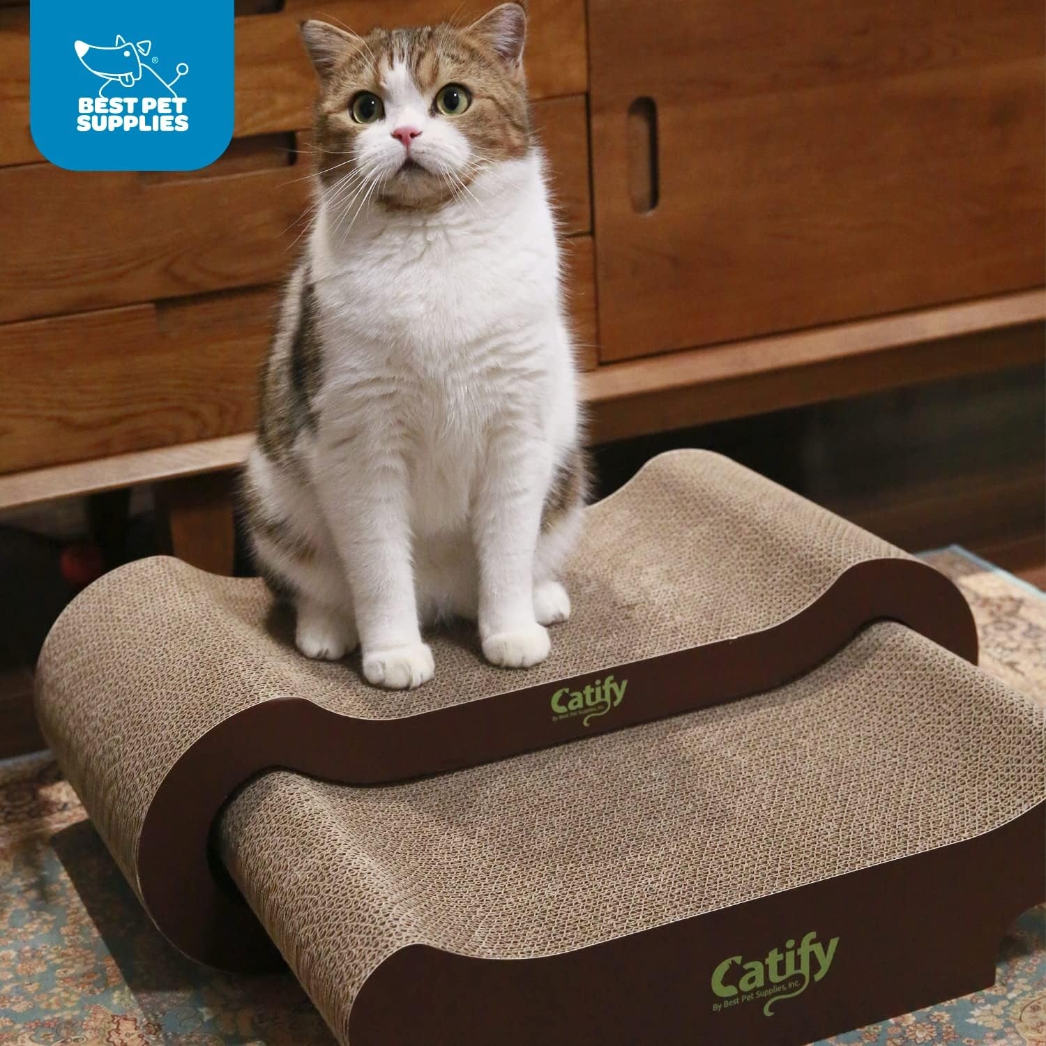image:imageBest Pet Supplies Catify Cat Scratcher Fun Interactive Scratchers Posts Poles Claw Safe Furniture Saver Indoor Play Support Natural Cat Behaviors Heavy Duty LShape H 19Lounger I