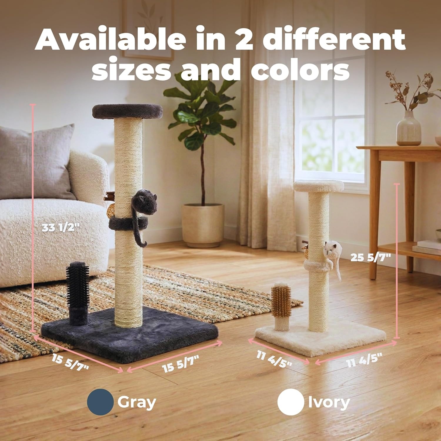 image:imageBest Pet Supplies Catify Cat Scratcher Fun Interactive Scratchers Posts Poles Claw Safe Furniture Saver Indoor Play Support Natural Cat Behaviors Heavy Duty LShape H 19Beige Scratching Post H 33