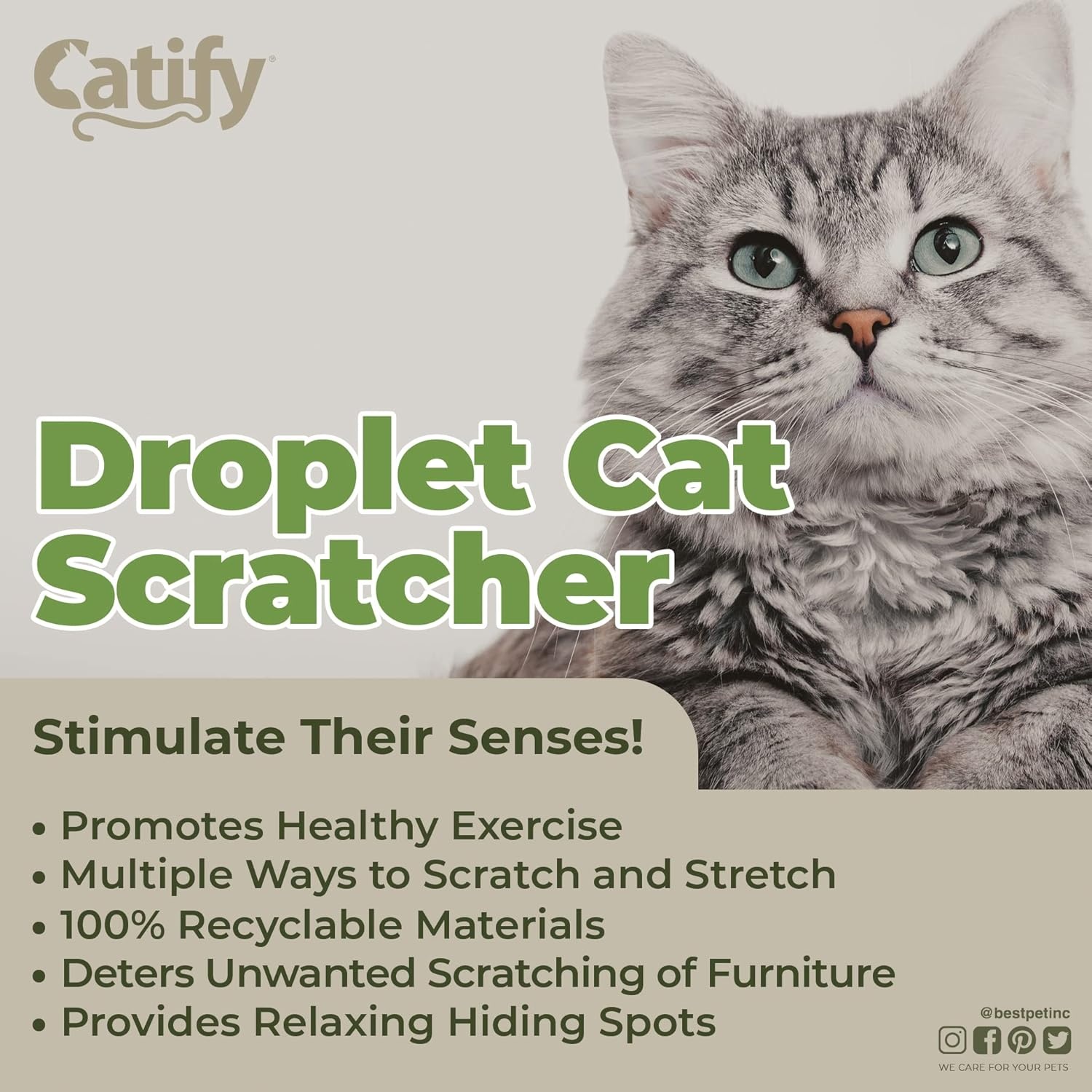 image:imageBest Pet Supplies Catify Cat Scratcher Fun Interactive Scratchers Posts Poles Claw Safe Furniture Saver Indoor Play Support Natural Cat Behaviors Heavy Duty LShape H 19Droplet