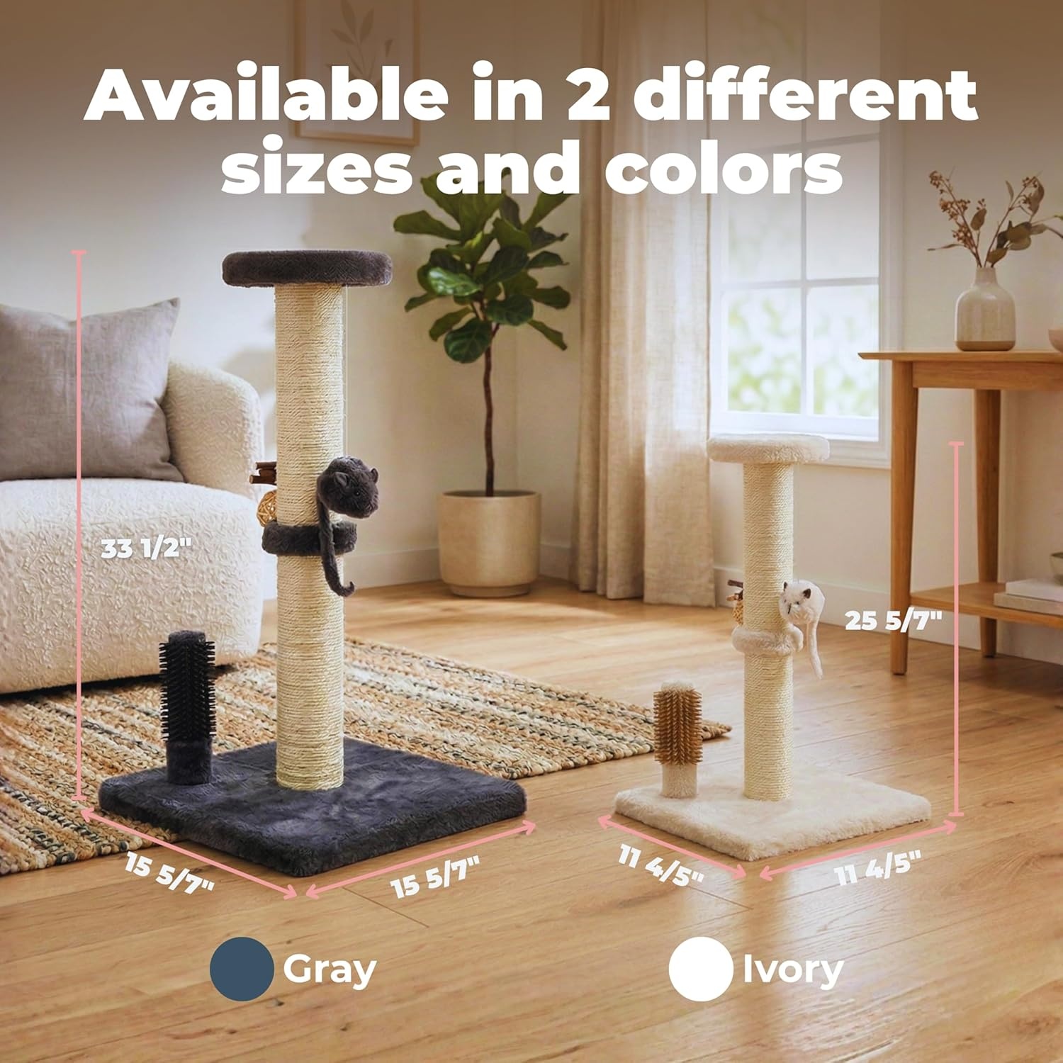image:imageBest Pet Supplies Catify Cat Scratcher Fun Interactive Scratchers Posts Poles Claw Safe Furniture Saver Indoor Play Support Natural Cat Behaviors Heavy Duty LShape H 19Gray Scratching Post H 33