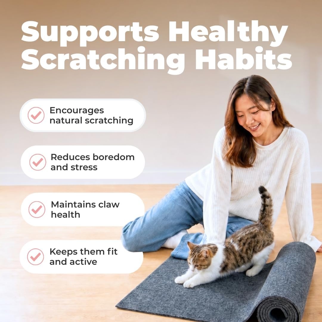 image:imageBest Pet Supplies Catify Cat Scratcher Fun Interactive Scratchers Posts Poles Claw Safe Furniture Saver Indoor Play Support Natural Cat Behaviors Heavy Duty LShape H 19Gray Mat L 39