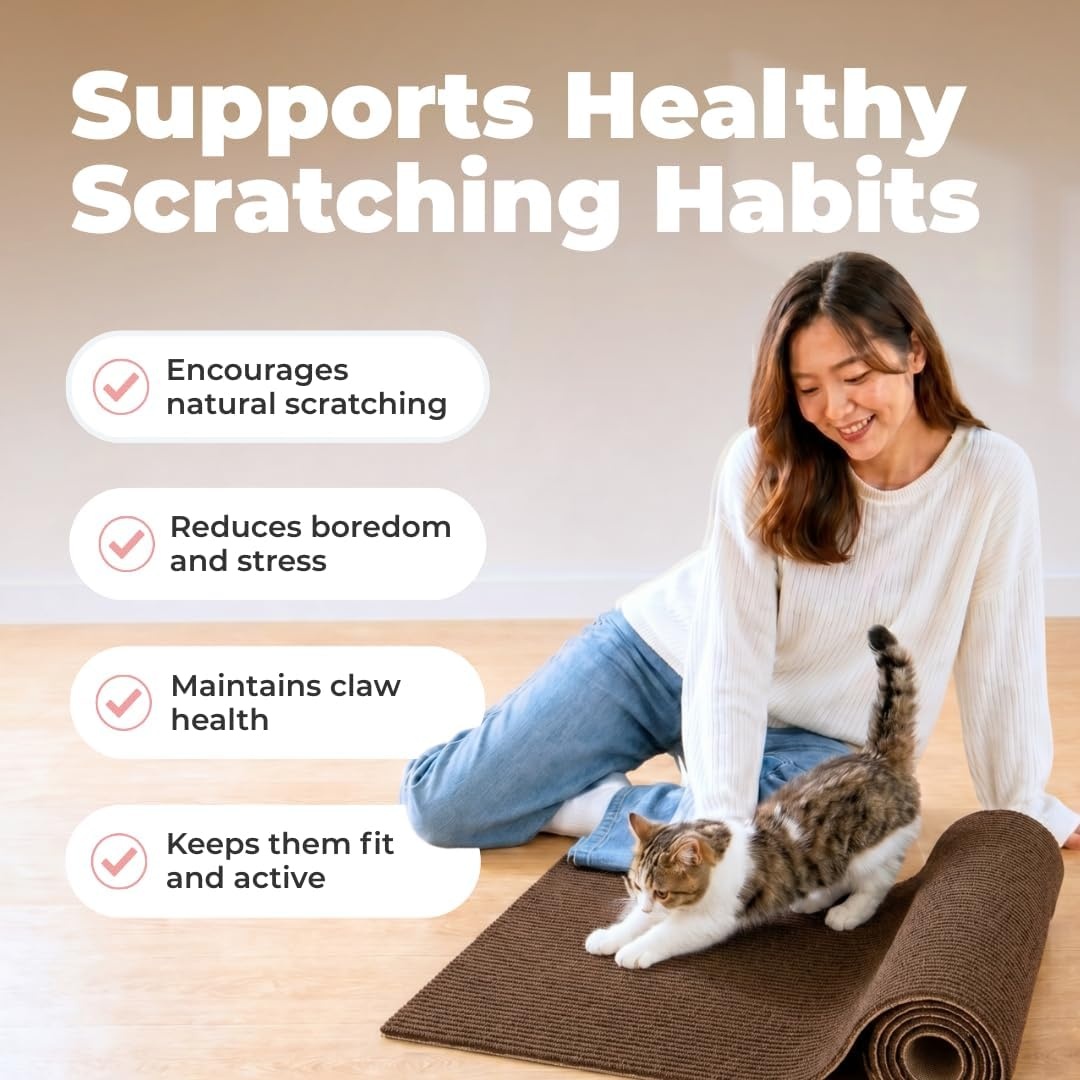image:imageBest Pet Supplies Catify Cat Scratcher Fun Interactive Scratchers Posts Poles Claw Safe Furniture Saver Indoor Play Support Natural Cat Behaviors Heavy Duty LShape H 19Brown Mat L 39