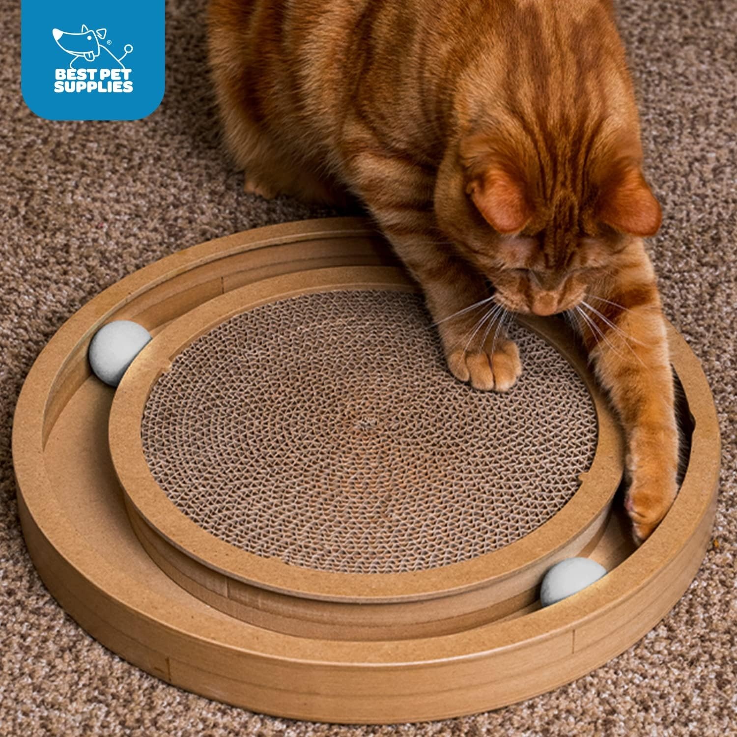 image:imageBest Pet Supplies Catify Cat Scratcher Fun Interactive Scratchers Posts Poles Claw Safe Furniture Saver Indoor Play Support Natural Cat Behaviors Heavy Duty LShape H 19Scratch Spin