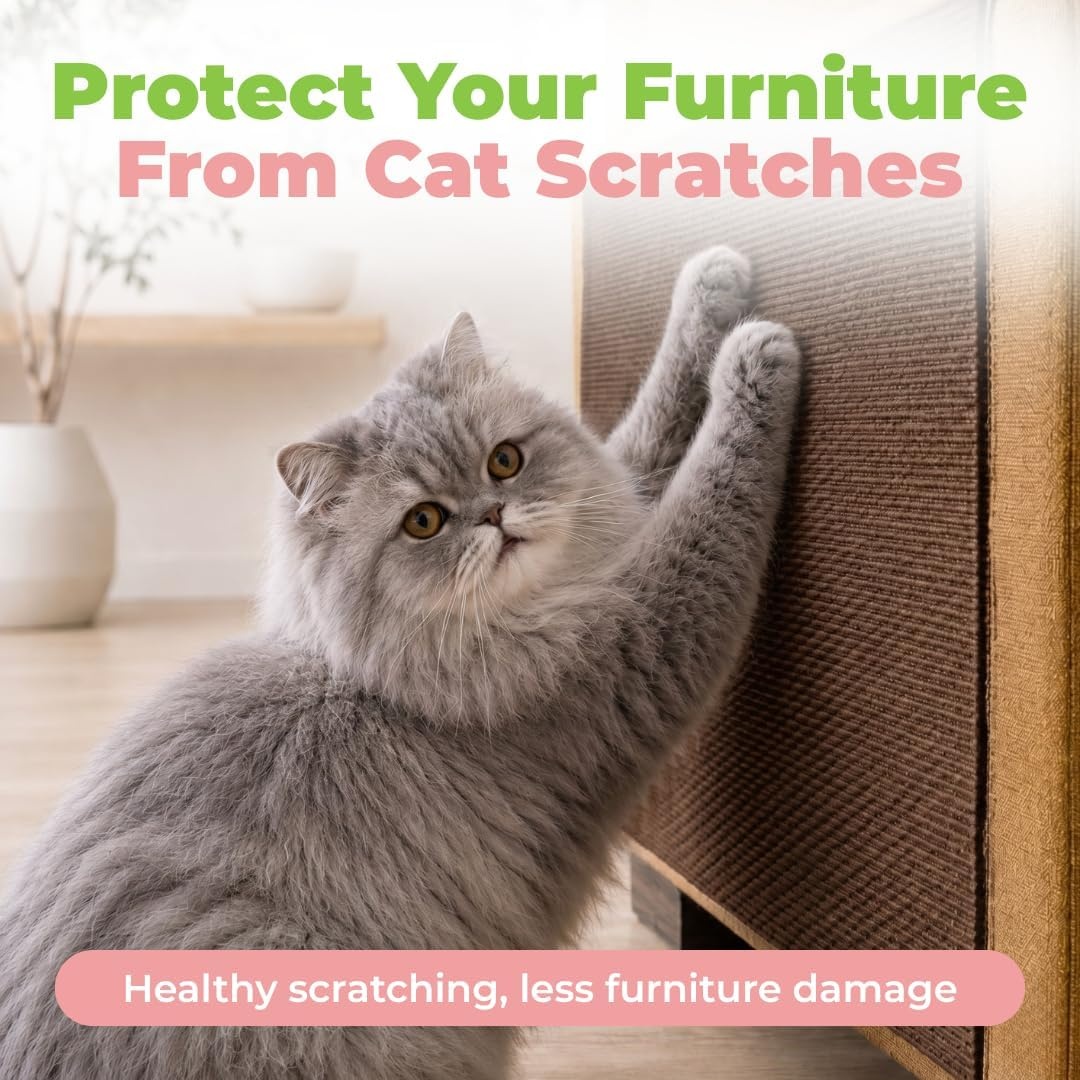 image:imageBest Pet Supplies Catify Cat Scratcher Fun Interactive Scratchers Posts Poles Claw Safe Furniture Saver Indoor Play Support Natural Cat Behaviors Heavy Duty LShape H 19Brown Mat L 39