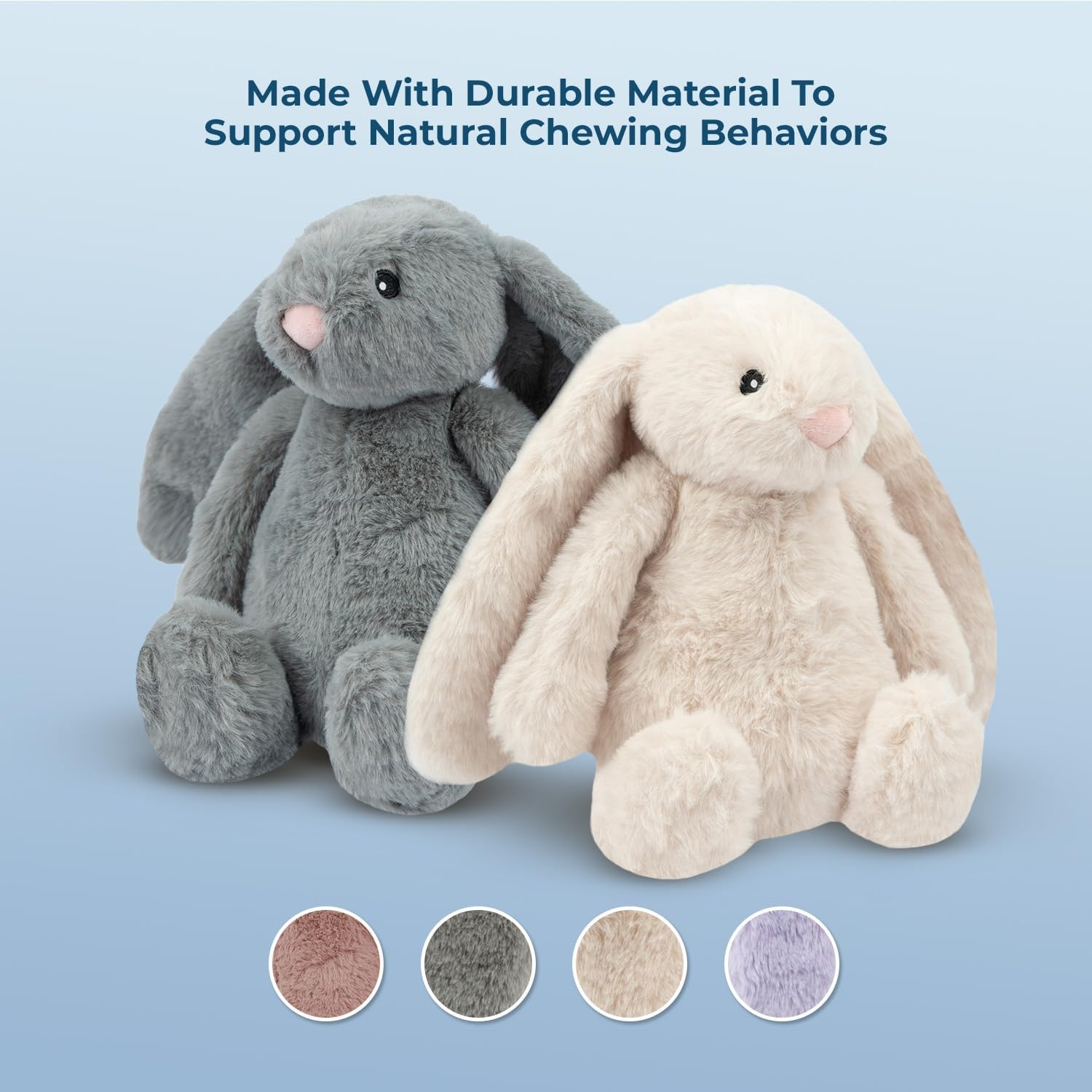 image:imageBest Pet Supplies Interactive Squeaky Dog Chew Toy Ideal Dog Toys for Chewers Small Medium amp Large Dogs and Fetch Lovers Crinkle Duck Blue LargeBunny Beige