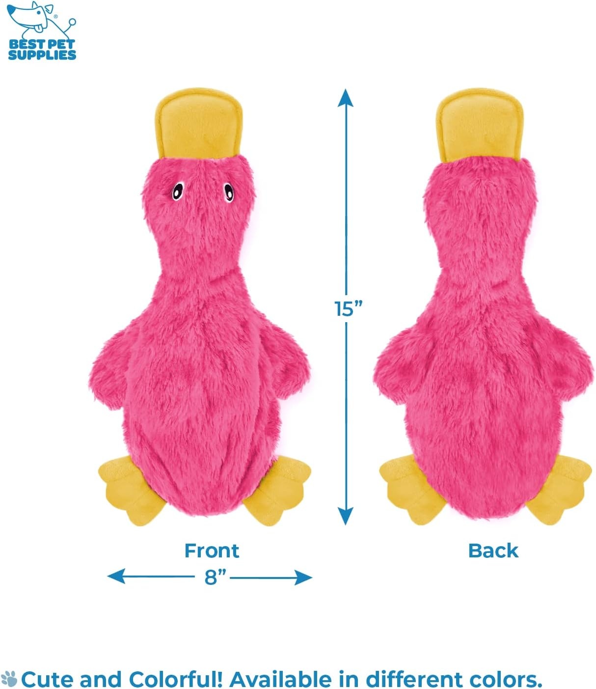 image:imageBest Pet Supplies Interactive Squeaky Dog Chew Toy Ideal Dog Toys for Chewers Small Medium amp Large Dogs and Fetch Lovers Crinkle Duck Blue LargeCrinkle Duck Light Pink
