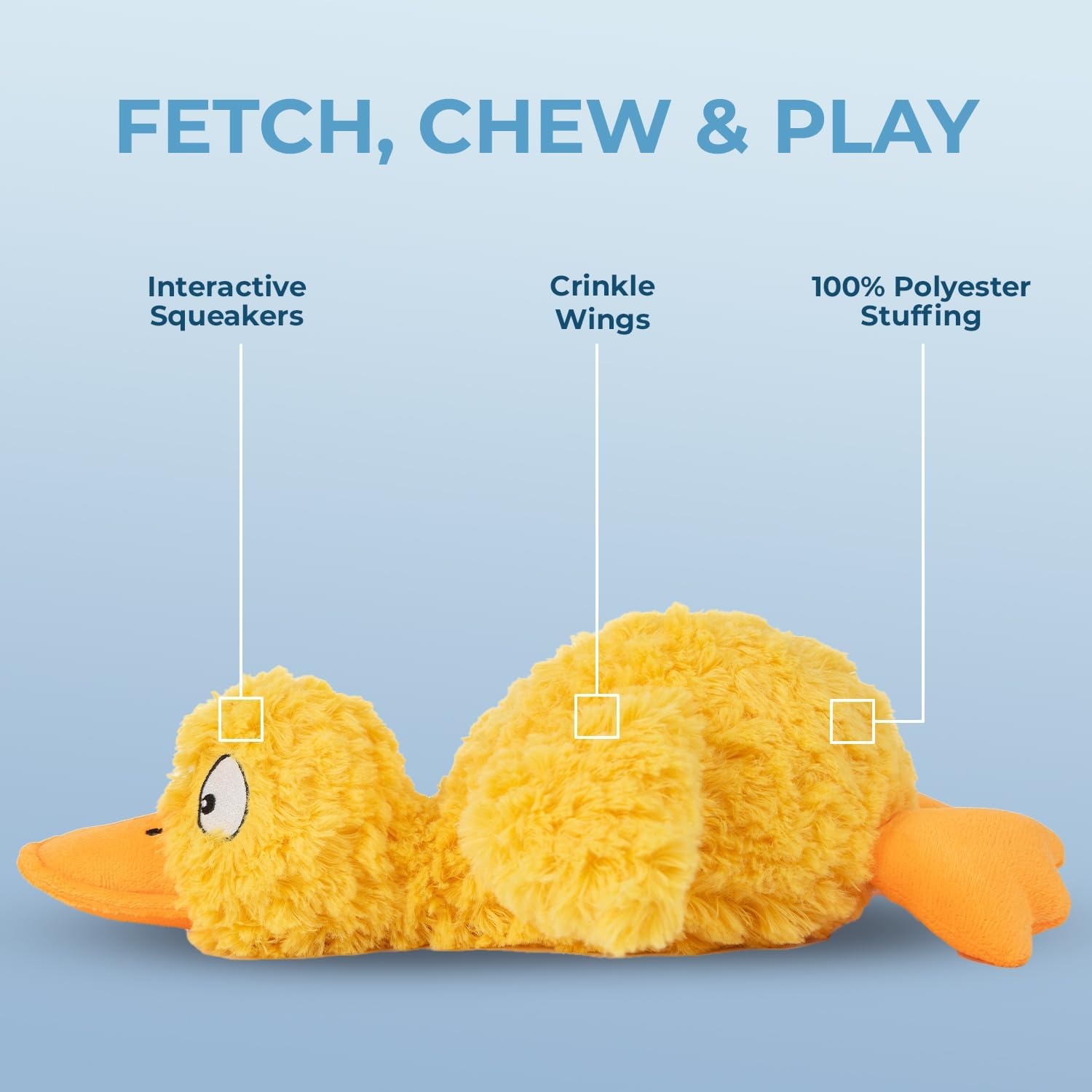 image:imageBest Pet Supplies Interactive Squeaky Dog Chew Toy Ideal Dog Toys for Chewers Small Medium amp Large Dogs and Fetch Lovers Crinkle Duck Blue LargeDucky Doodle Yellow