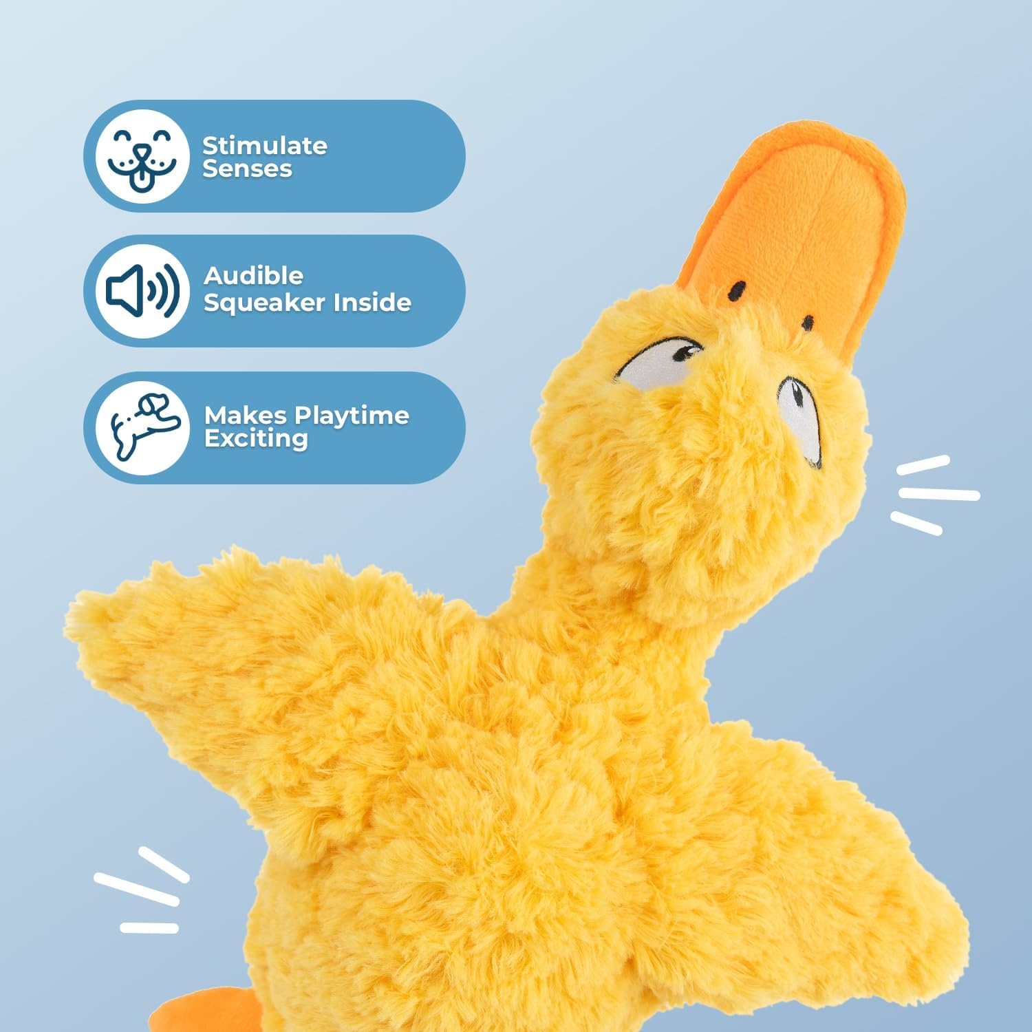 image:imageBest Pet Supplies Interactive Squeaky Dog Chew Toy Ideal Dog Toys for Chewers Small Medium amp Large Dogs and Fetch Lovers Crinkle Duck Blue LargeDucky Doodle Yellow
