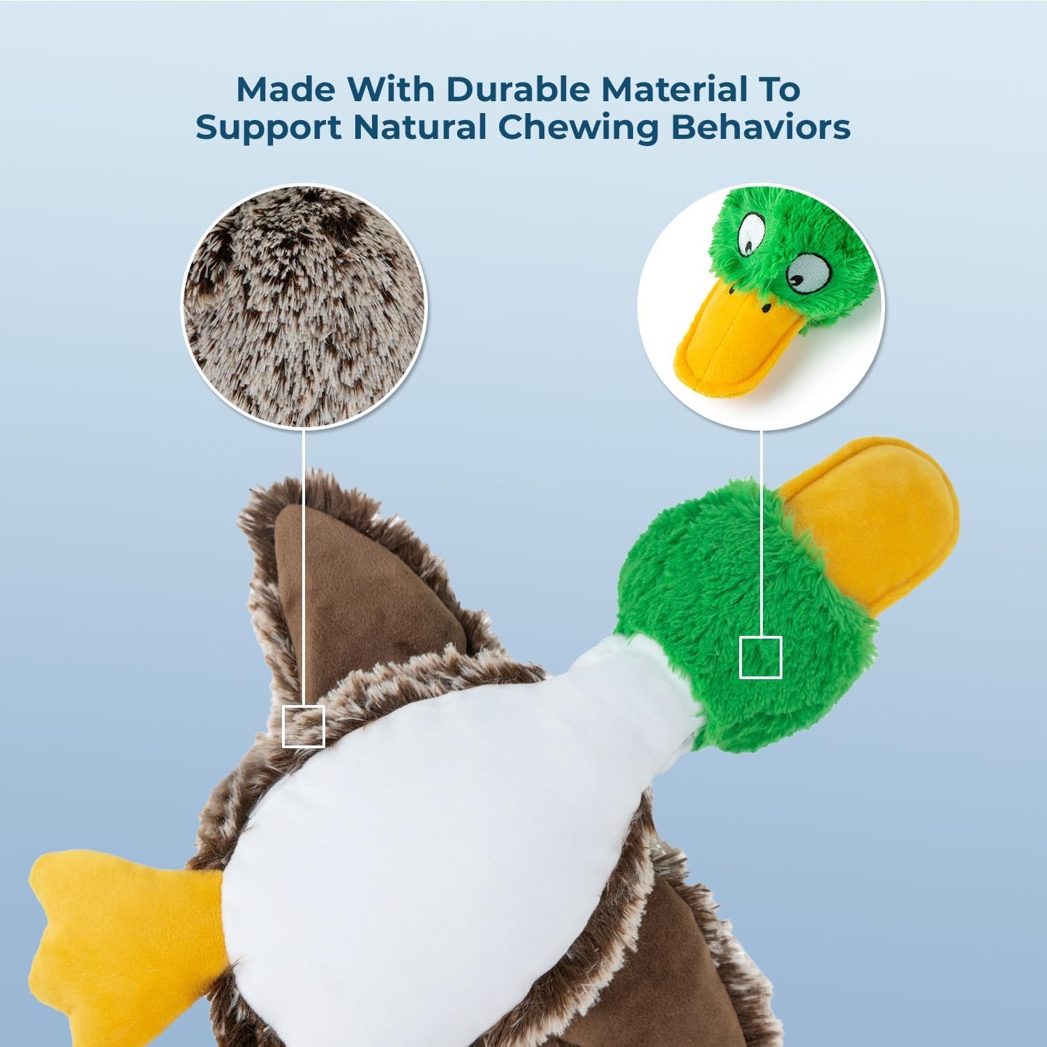 image:imageBest Pet Supplies Interactive Squeaky Dog Chew Toy Ideal Dog Toys for Chewers Small Medium amp Large Dogs and Fetch Lovers Crinkle Duck Blue LargeMallard Duck Gray
