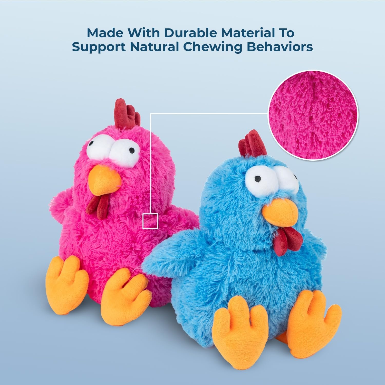 image:imageBest Pet Supplies Interactive Squeaky Dog Chew Toy Ideal Dog Toys for Chewers Small Medium amp Large Dogs and Fetch Lovers Crinkle Duck Blue LargeMrs Cluck Fuchsia